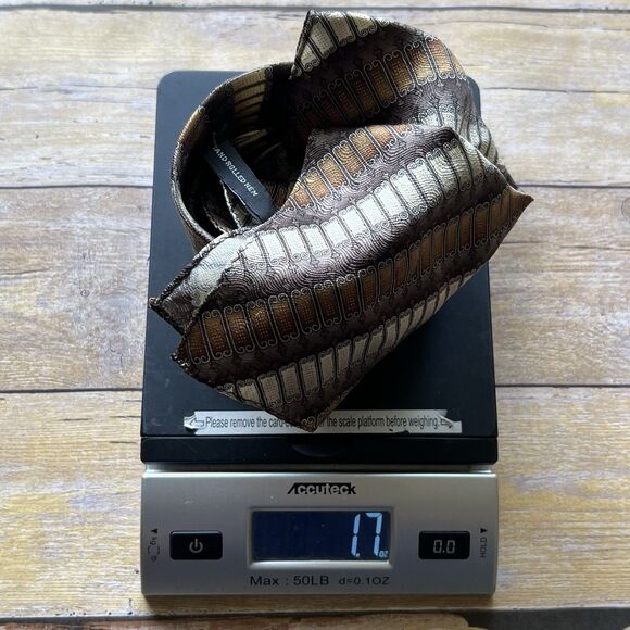 Bergamo New York One Size Mens Tie Gold and Black 58”x 3” - Picture 11 of 11